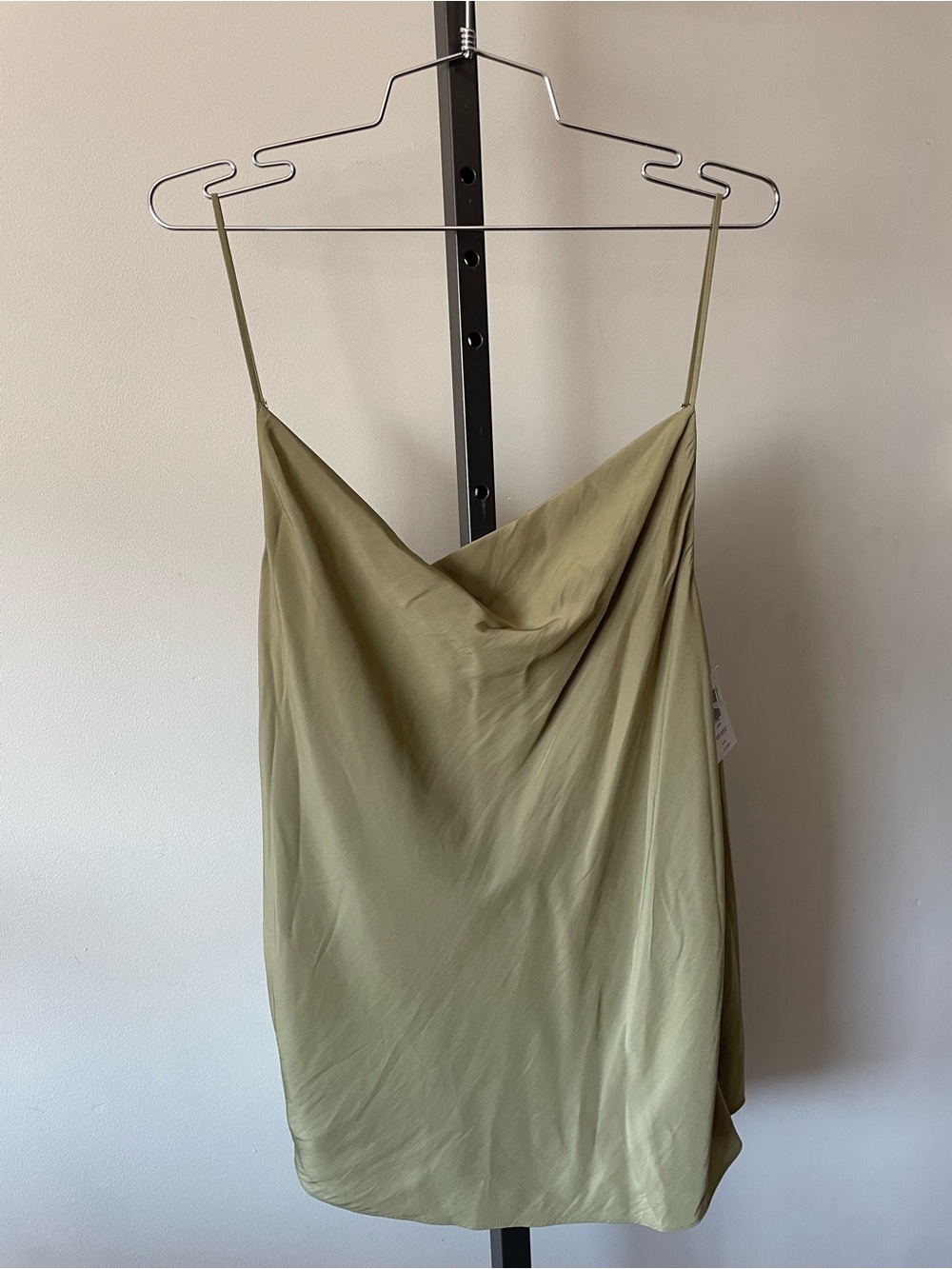 NWT Babaton 1-01 Elias Top Blouse Tank Cami Draped Cowl Neck Green